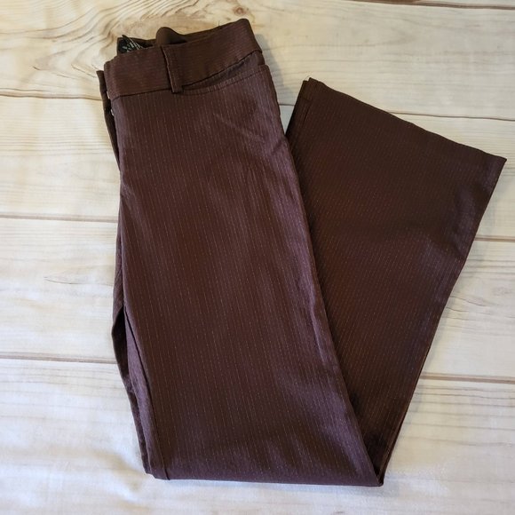Zinc Women’s Pinstripe Pants Maroon Sz 5 With Red, & Gold/Yellow Stripes - Picture 3 of 8